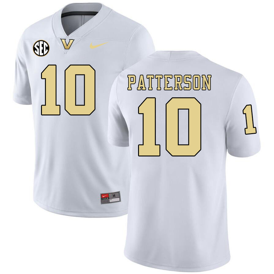 Langston Patterson Jersey,Vanderbilt Commodores #10 Langston Patterson Football Jersey-White 2024